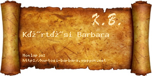 Kürtösi Barbara névjegykártya